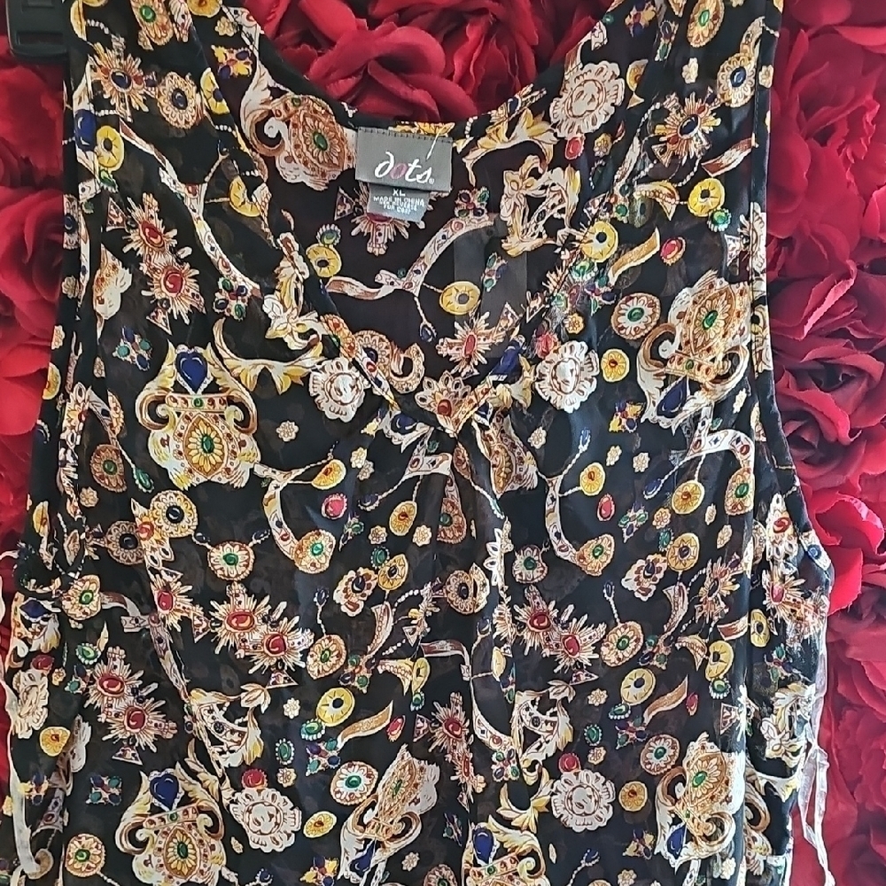 Womens Jewel Embellished Sleeveless Top Size XLarge